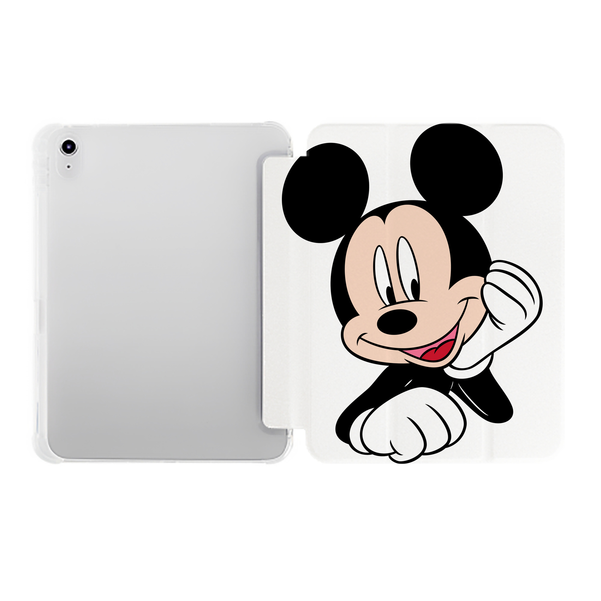 （画像用） ミッキーマウス Mickey Mouse IPad ケース ペン収納付き 三つ折りスタンド PUレザー×シリコン 対応機種9.5/10.5/10.9インチ